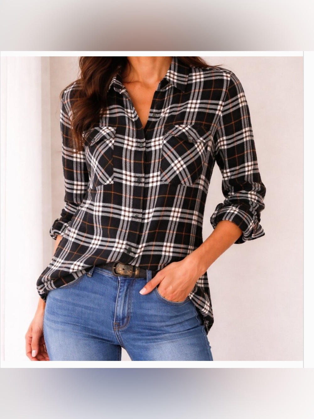 SANCTUARY New Generation Plaid Boyfriend Shirt size small